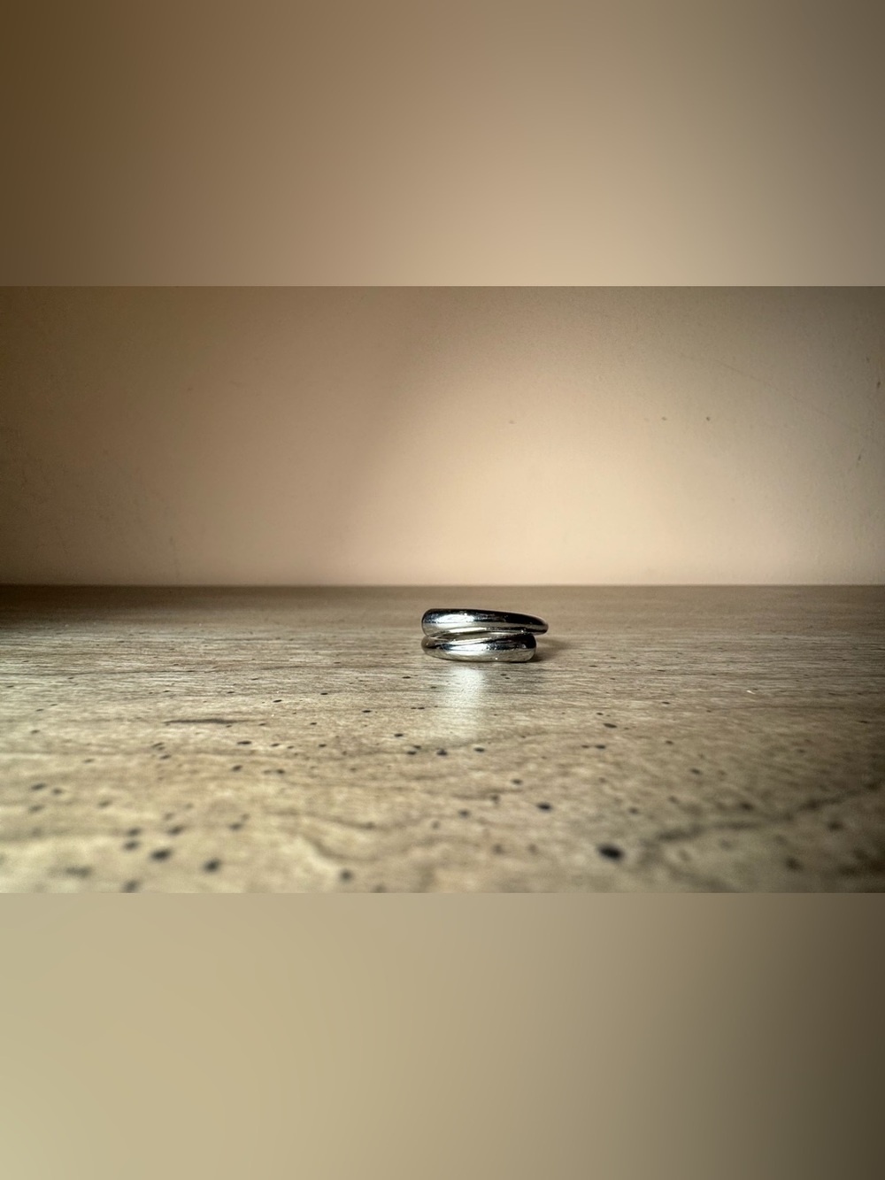 Adina Eden Unisex Polished Silver-Tone Twisted Band Adjustable Ring